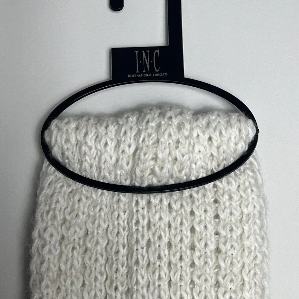 INC International Concepts Inc Mixed-Striped Muffler Scarf‎ Gray  Layered Up NWT